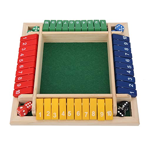 Shut The Box Würfelspiel mit 8 Tischwürfeln aus Holz, traditionell, Mathematisches Gesellschaftsspiel, 10 Nummern für Kinder, Erwachsene, Familienzimmer oder Pubbar für 1 bis 4 Spieler von JTLB