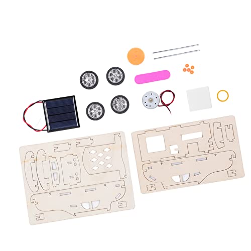 Solarbetriebenes Holzautospielzeug mit Sicherem Holzmaterial für ab 6 Jahren, Unterhaltsamer, Lehrreicher DIY-Modellbausatz für Wissenschaftliche Experimente von JTLB