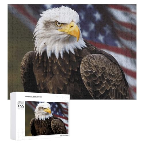 American Glatzenadler-Puzzle, 500 Teile, personalisiertes Puzzle, herausforderndes Bildpuzzle, Holz-Puzzle, Haustier-Puzzle, Foto-Puzzle für Erwachsene, Hochzeitspuzzle, Familientreffen Puzzle von JTMVNKG