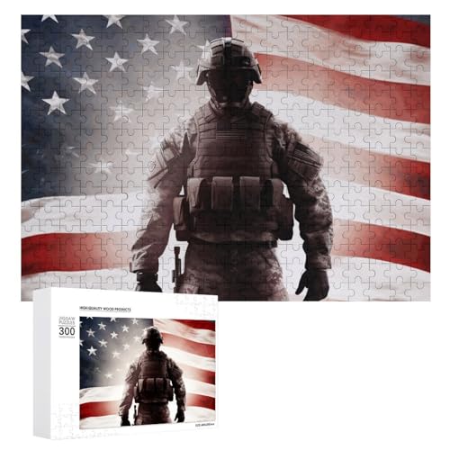 American Soldier Puzzles 500 Teile Personalisierte Puzzles Herausfordernde Bilderpuzzle Holz Haustier Puzzle Fotos Puzzle für Erwachsene Hochzeit Puzzle Familientreffen Puzzle von JTMVNKG