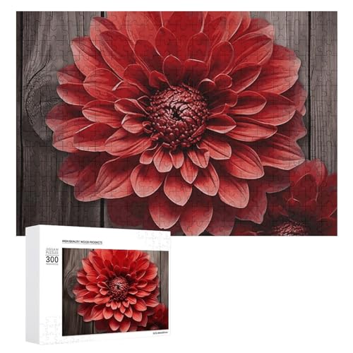 Blume Red Dahlia Puzzles 500 Teile Personalisierte Puzzles Herausfordernde Bilderpuzzle Holz Haustier Puzzle Fotos Puzzle für Erwachsene Hochzeit Puzzle Familientreffen Puzzle von JTMVNKG