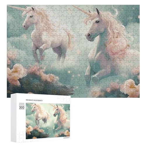 Einhorn-Puzzle, 500 Teile, personalisiertes Puzzle, herausforderndes Bild, Holz, Haustier-Puzzle, Foto-Puzzle für Erwachsene, Hochzeitspuzzle, Familientreffen Puzzle von JTMVNKG