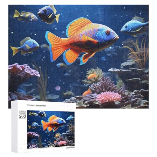 Fishs Puzzles 500 Teile Personalisierte Puzzles Herausfordernde Bilderpuzzle Holz Haustier Puzzle Fotos Puzzle für Erwachsene Hochzeit Puzzle Familientreffen Puzzle von JTMVNKG