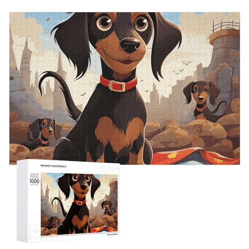 I Love My Dog Dackel Puzzles 500 Teile Personalisierte Puzzles Herausfordernde Bilderpuzzle Holz Haustier Puzzle Fotos Puzzle für Erwachsene Hochzeit Puzzle Familientreffen Puzzle von JTMVNKG