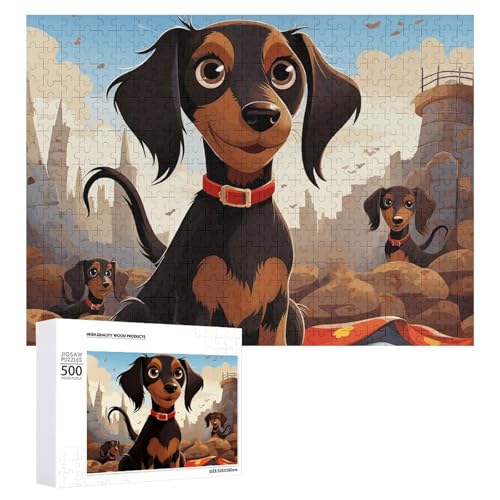 I Love My Dog Dackel Puzzles 500 Teile Personalisierte Puzzles Herausfordernde Bilderpuzzle Holz Haustier Puzzle Fotos Puzzle für Erwachsene Hochzeit Puzzle Familientreffen Puzzle von JTMVNKG