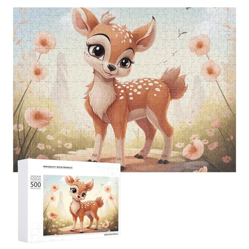 Lovely Deer Puzzles 500 Pieces Personalized Jigsaw Puzzles Challenging Picture Puzzle Wooden Pet Puzzle Photos Puzzle for Adults Wedding Puzzle Family Reunion Puzzle von JTMVNKG