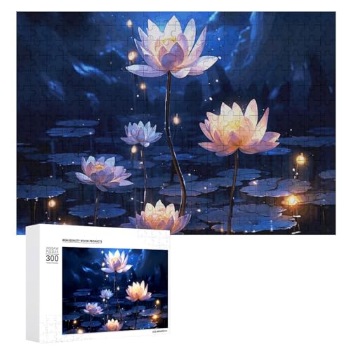 Nachtblumen-Puzzle, 500 Teile, personalisiertes Puzzle, herausforderndes Bild, Holz, Haustier-Puzzle, Foto-Puzzle für Erwachsene, Hochzeitspuzzle, Familientreffen Puzzle von JTMVNKG