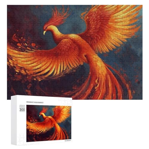 Orange Red Phoenix Puzzles 500 Teile Personalisierte Puzzles Herausfordernde Bilderpuzzle Holz Haustier Puzzle Fotos Puzzle für Erwachsene Hochzeit Puzzle Familientreffen Puzzle von JTMVNKG