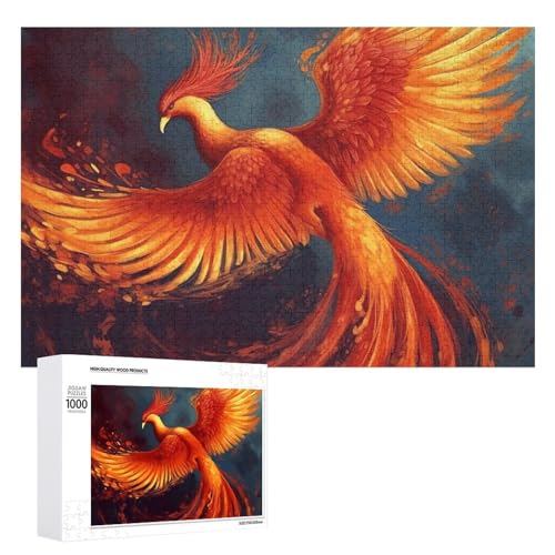 Orange Red Phoenix Puzzles 500 Teile Personalisierte Puzzles Herausfordernde Bilderpuzzle Holz Haustier Puzzle Fotos Puzzle für Erwachsene Hochzeit Puzzle Familientreffen Puzzle von JTMVNKG