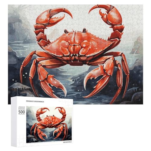 Red Crab Sea Puzzles 500 Teile Personalisierte Puzzles Herausfordernde Bilderpuzzle Holz Haustier Puzzle Fotos Puzzle für Erwachsene Hochzeit Puzzle Familientreffen Puzzle von JTMVNKG