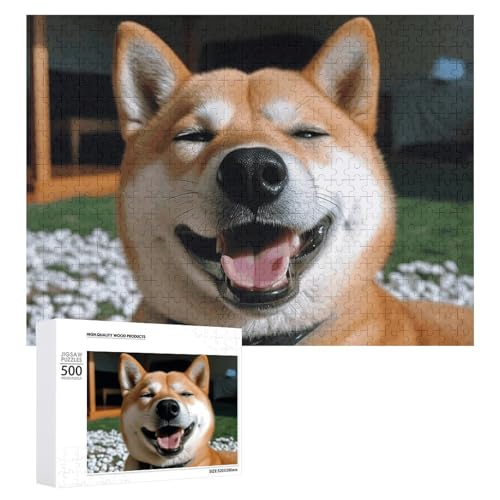 Shiba Inu Smile Tongue Out Puzzles 500 Pieces Personalized Jigsaw Puzzles Challenging Picture Puzzle Wooden Pet Puzzle Photos Puzzle for Adults Wedding Puzzle Family Reunion Puzzle von JTMVNKG