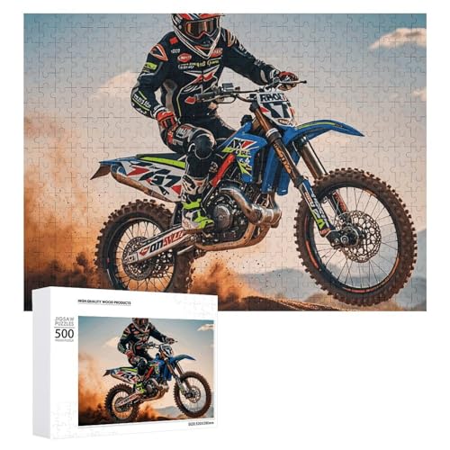 Sport Motorrad Motocross Racing Themenpuzzles 500 Teile Personalisierte Puzzles Herausfordernde Bilderpuzzle Holz Haustier Puzzle Fotos Puzzle für Erwachsene Hochzeit Puzzle Familientreffen Puzzle von JTMVNKG