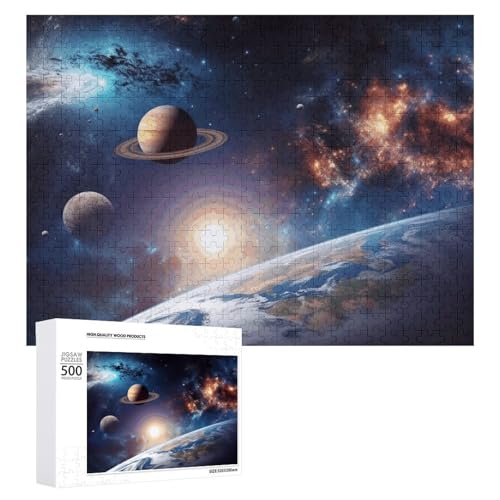 Universum Galaxie Weltraum Puzzles 500 Teile Personalisierte Puzzles Herausfordernde Bilderpuzzle Holz Haustier Puzzle Fotos Puzzle für Erwachsene Hochzeit Puzzle Familientreffen Puzzle von JTMVNKG