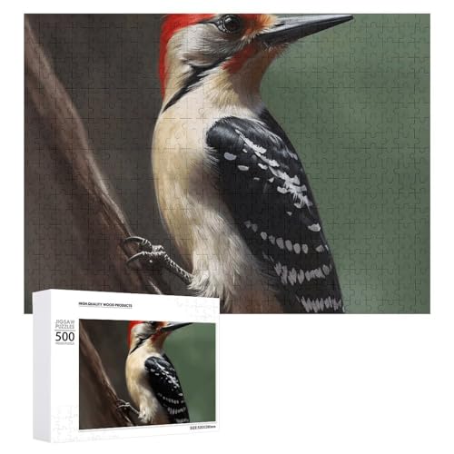 Woodpecker Puzzles 500 Teile Personalisierte Puzzles Herausfordernde Bilderpuzzle Holz Haustier Puzzle Fotos Puzzle für Erwachsene Hochzeit Puzzle Familientreffen Puzzle von JTMVNKG