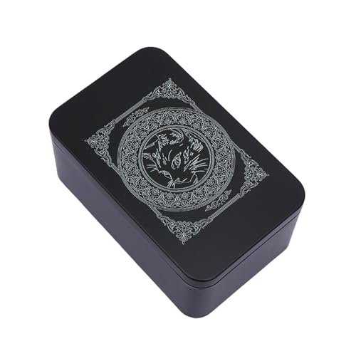 JTQYFI Rechteckige Metall Kartenbox Spielkarten Tarot Behälter Schmuck Aufbewahrungskoffer Verpackung Pokerspiel Leere Pokerkarten Aufbewahrungsbox von JTQYFI