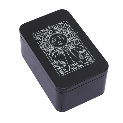 JTQYFI Rechteckige Metallkarten Box Tarotkarten Behälter Schmuck Aufbewahrungskoffer Verpackung Pokerspiel Leere Pokerkarten Aufbewahrungsbox von JTQYFI