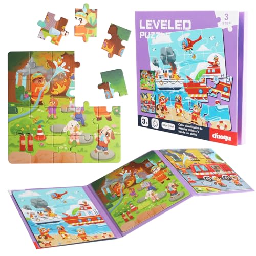 Magnetische Puzzle für Kinder 16-20-25 Teile Magnetpuzzle ab 3 Jahre Kinderpuzzle Lernspielzeug Kleinkinder Reisespiele Magnet Puzzle Auto Flugzeug Beschäftigung Geschenk für Mädchen Jungen, Feuerwehr von JTgugu