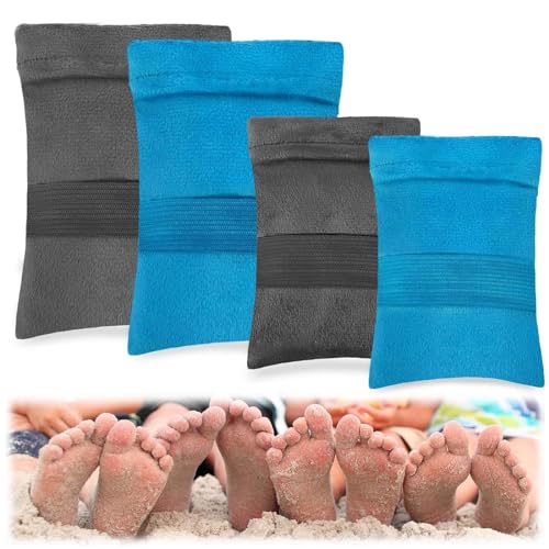 JUAEYIDDS 4pcs Sandentferner Für Den Strand Sandentfernungsbeutel Sandentferner für Strand Puderbeutel wiederverwendbarer Strand Sandentferner, tragbare mit elastischen Band für Urlaubscamping von JUAEYIDDS