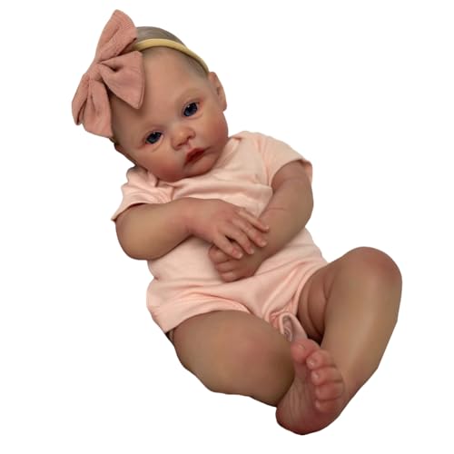 JUCHRZEY 16-Zoll-Reborn-Babypuppe mit weichem Körper, Kunstpuppe zum Sammeln, 3D-, sichtbare Venen, lebensechte, bereits bemalte Reborn-Puppen, realistisches von JUCHRZEY