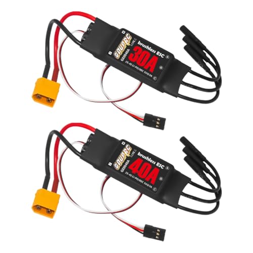 JUCHRZEY 30/40A bürstenloser elektronischer Controller mit XT60 und 3,5-mm-Bananenstecker, elektronischer Geschwindigkeitsregler für RC-Flugzeuge, Hubschrauberflugzeuge von JUCHRZEY