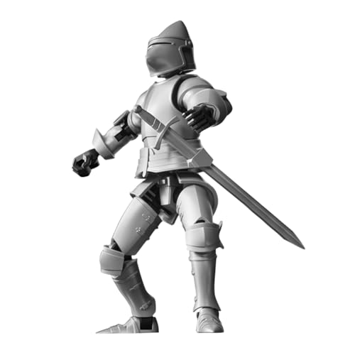 JUCHRZEY 3D-gedruckte mittelalterliche Ritter-Actionfiguren, Ganzkörper-mechanisches bewegliches Spielzeug mit Waffen, Ritter-Zappelspielzeug, Krieger, mechanisches Bastelspielzeug, Tischdek von JUCHRZEY