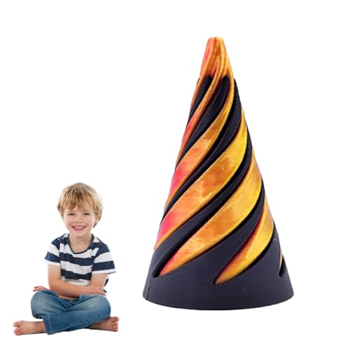 JUCHRZEY 3D-gedrucktes Spiralkegel-Spielzeug, Stressabbau, unmögliche Pyramide, Durchgangsskulptur, Mini-Vortex-Faden, Illusion, Schreibtischspielzeug, Geschenke für Kinder und Erwachsene von JUCHRZEY