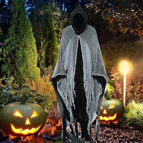 JUCHRZEY Halloween Geister Kostüm Gruseliger Umhang für Erwachsene Geisterumhang Outfit Halloween Kostüm für Herren Damen Frauen Partner von JUCHRZEY