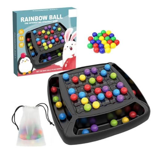 JUCHRZEY Intellektuelles Schachbrett Doppelduell Rainbow Puzzle Schachspiel Regenbogenball Schachbrett Strategiespiele für Erwachsene Kinder von JUCHRZEY