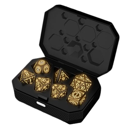 JUCHRZEY LED-Würfel-Set, DND-Würfel-Set mit Ladebox, wiederaufladbar, kabellos, beleuchtet, Leuchtende Elektronische Würfel Rollenspielwürfel for Dungeons und Dragons DND Geschenke von JUCHRZEY