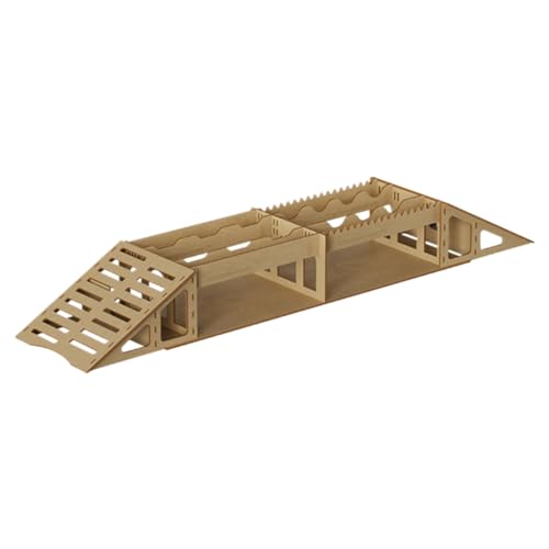 JUCHRZEY RC Holzbrücke RC Autozubehör Simulation Hindernis Steilhang Simuliertes Bogenbrückenhindernis für TRX4M SCX24 FCX24 1/18 1/24 RC Crawler Car von JUCHRZEY