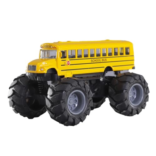 JUCHRZEY School Bus Die Cast Metal Model Pullback Action Spielzeug Truck Großräder Spielen Fahrzeuggeschenke for Kinder Jungen von JUCHRZEY