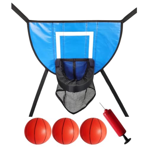 JUCHRZEY Trampolin-Basketballkorb-Aufsatz mit Pumpe und Miniball, Kinder-Sportspiele, einfach zu montierendes Trampolin-Zubehör für Trampolin und alle Altersgruppen von JUCHRZEY