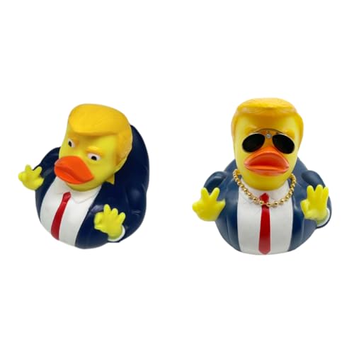 JUCHRZEY Trump Rubber Duck Rubber Duckies Trump Merchandise Neuheit Trump Rubber Duck Badewannenspielzeug Lustiges Entenspielzeug für Kinder Geschenk Geburtstage Babypartys Badezeit von JUCHRZEY