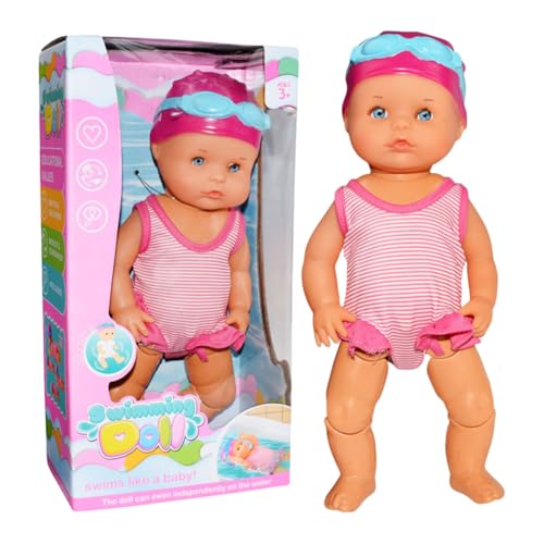 JUCHRZEY Wasser-Babypuppe mit beweglichem Gelenk und abnehmbarem Anzug, Kinder-Badezimmer-Badespielzeug, Baby-Badewannenspielzeug für Mädchen, Geburtstagsgeschenk für Kinder von JUCHRZEY