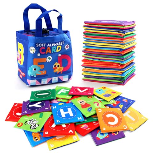 JUCHRZEY Weiche Alphabet-Karten, waschbare Alphabet-Flash-Karten, frühes Lernspielzeug, Vorschul-Lernaktivitäten for Babys, Kleinkinder, Kleinkinder von JUCHRZEY