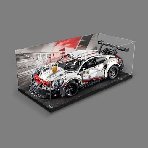 JUCYJULY Acryl Vitrine für 42096 Technic Porsche 911 RSR, Acrylic Display Case Schaukasten Staubdicht Showcase Box (Nicht Enthalten Modellbausatz) (3MM) von JUCYJULY