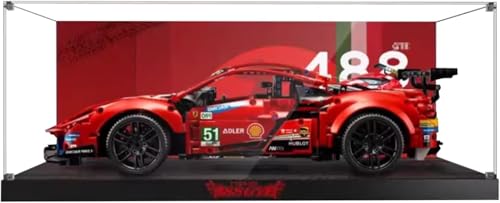 JUCYJULY Acryl Vitrine für 42125 Technic Ferrari 488 GTE “AF Corse #51”, Acrylic Display Case Schaukasten Staubdicht Showcase Box (Nicht Enthalten Modellbausatz) (3MM) von JUCYJULY