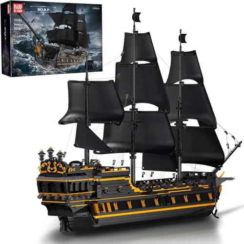 JUCYJULY Black Pearl Piratenschiff Bausteine Spielzeug Set, 5266 Klemmbausteine Technik Segelschiff Bausatz, Schiff Modellbausatz Geschenk für Erwachsene Kinder von JUCYJULY