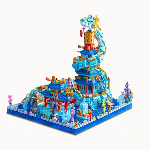 JUCYJULY Technik Drachenpalast Modellbausatz, 3231 Klemmbausteine Mini Chinesische Architektur Bausteine Set, MOC Modular Haus Buildings Micro Bricks House Spielzeug Geschenke für Kind Erwachsene von JUCYJULY