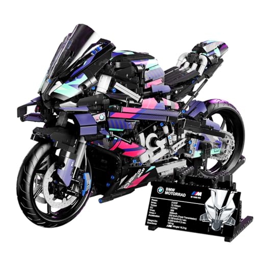 JUCYJULY Technik Motorrad Bausteine für BMW M 1000 RR, 1920 Klemmbausteine Technik Supermotorrad Modellbausatz, MOC Rennen Motorrad Bausatz Erwachsene, Superbike Spielzeug Geschenk für Kinder von JUCYJULY