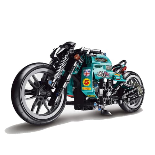 JUCYJULY Technik Motorrad Bausteine für Harley, 431 Klemmbausteine Technik Supermotorrad Modellbausatz, MOC Rennen Motorrad Bausatz Erwachsene, Superbike Spielzeug Geschenk für Kinder von JUCYJULY