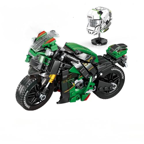 JUCYJULY Technik Motorrad Bausteine für Kawasaki, 440 Klemmbausteine Technik Supermotorrad Modellbausatz, MOC Rennen Motorrad Bausatz Supermotorrad Modellbausatz Superbike Spielzeug Geschenk von JUCYJULY