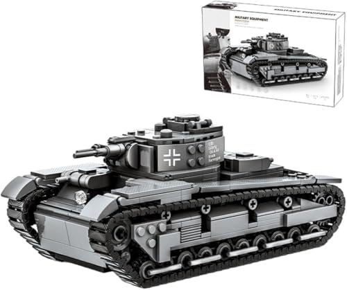 JUCYJULY Technik Panzer Bausteine für NBFZ Leopard, 673 Klemmbausteine Panther Panzer Bausatz, MOC Militärischer Schwerer WW2 Tank Modellbausatz Spielzeug Geschenk für Kinder Erwachsene von JUCYJULY