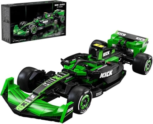 JUCYJULY Technik Sportwagen Auto Bausatz für Kick Sauber F1 Team C44-2024, 314 Klemmbausteine Rennwagen Spielzeug, MOC Car Rennenauto Modell Geschenk für Erwachsene Kinder (55023) von JUCYJULY