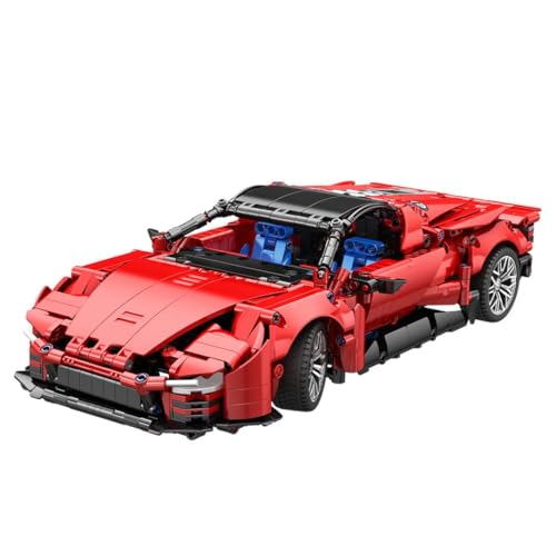 JUCYJULY Technik Sportwagen Bausteine Set für Ferrari Daytona SP3, 1129 Klemmbausteine Auto Bausatz Supersportwagen Modellbausatz, MOC Car Rennwagen Modellauto Spielzeug Geschenk Erwachsene Kinder von JUCYJULY