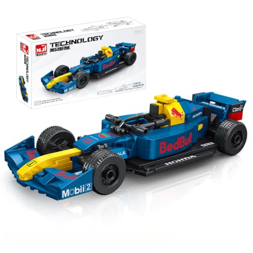 JUCYJULY Technik Sportwagen Bausteine Set für Ferrari F1 Formula, 238 Klemmbausteine Auto Bausatz Supersportwagen Modellbausatz, MOC Car Rennwagen Modellauto Spielzeug Geschenk Erwachsene Kinder (3) von JUCYJULY