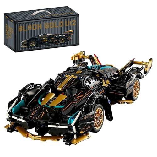 JUCYJULY Technik Sportwagen Bausteine Set für Lambo, 1300+ Klemmbausteine Auto Bausatz Supersportwagen Modellbausatz, MOC Car Rennwagen Modellauto Spielzeug Geschenk Erwachsene Kinder von JUCYJULY