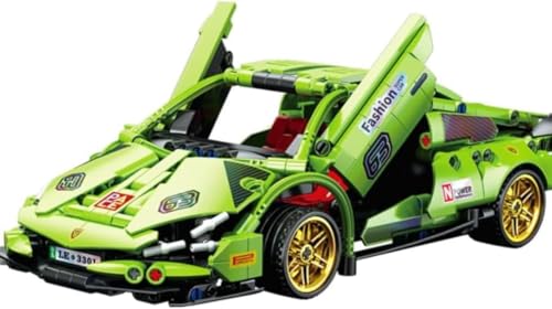 JUCYJULY Technik Sportwagen Bausteine Set für Lambor, 586 Klemmbausteine Auto Bausatz Supersportwagen Modellbausatz, MOC Car Rennwagen Modellauto Spielzeug Geschenk Erwachsene Kinder von JUCYJULY