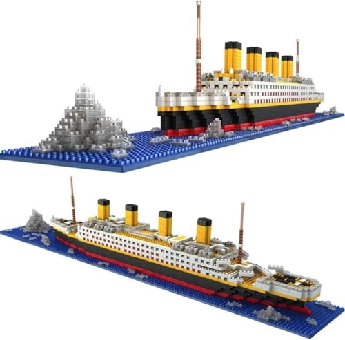 JUCYJULY Technik Titanic Schiff Bausteine, 1860 Klemmbausteine Kreuzfahrtschiff Modell Bausatz, MOC Micro Mini Bricks Cruise Liner Modellbausatz, Spielzeug Geschenk für Kinder Erwachsene von JUCYJULY