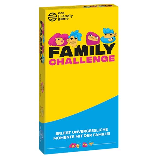 Family Challenge - Gesellschafts - und Familienspiel - Lustige Fragen und Herausforderungen für Kinder und Erwachsene - Kartenspiel ab 8 Jahren - perfekt als Urlaub Reisespiel von ATM Gaming